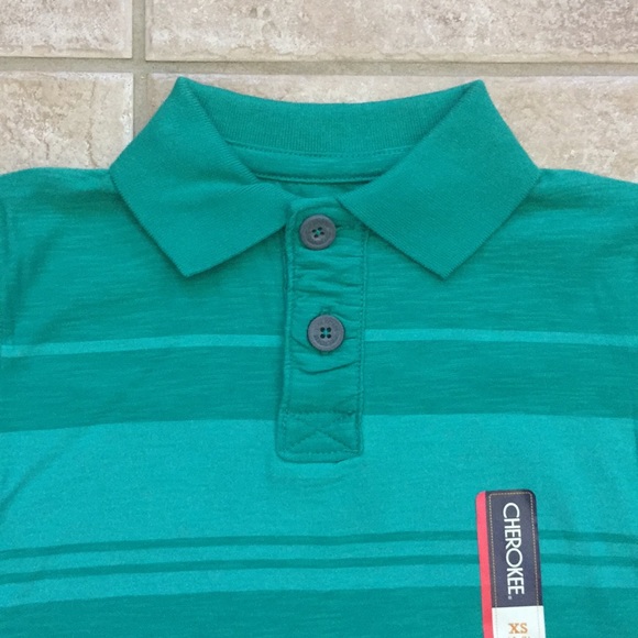 Cherokee Boys Short Sleeve Striped Polo Shirt - Picture 2 of 8